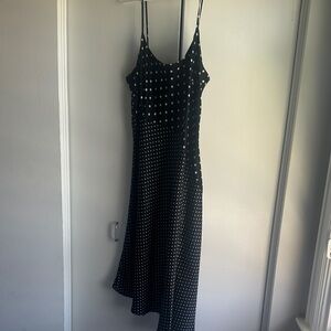 Classic Black Polka Dot Slip Dress